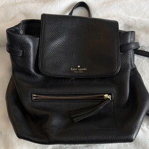 Kate Spade Black Leather Backpack